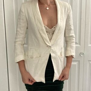 H&M Cream Linen Blazer